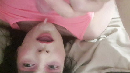 Lexi Bradley shoots own cum in mouth and eats own cum
