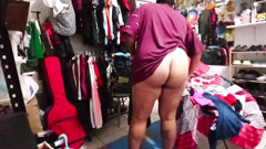Curvy chubby stepmom organizing the room