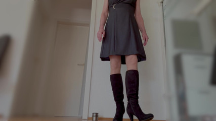 Practical wrap dress and without panties
