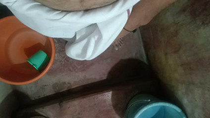 Indian Desi Men In White Lungi Showing his dick