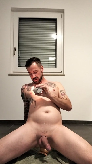 Fuck mare rides dildo and plays with candle wax