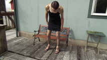 Getting dressed outside