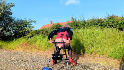 Gina Gets Ass Fucked by Machine Outdoors