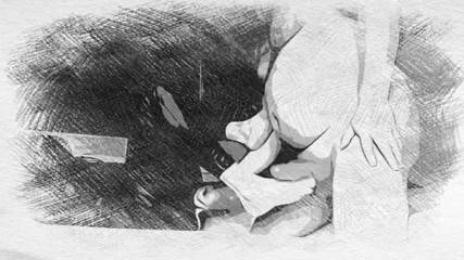 Granny Feet Playing with Penis