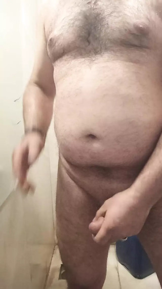 Muscular Turkish Daddy Cums in the Office Bathroom