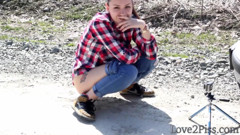 Getting ready to pee on a street