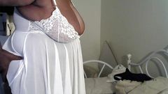 modeling new negligee for distant lover