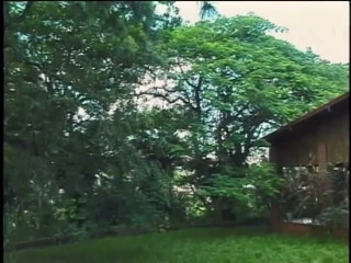 Juicy blonde t-girl Renata Davila bangs her cock-loving boyfriend behind the mansion