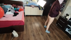Amateur Wife Has Fun Trying on Clothes and Cutting Them