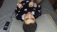 Handjob and Cum Mouthful Before Bed