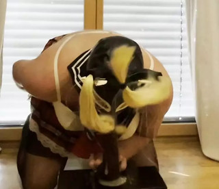 Sissy slave deepthroating Big black cock