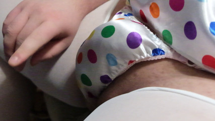 rainbow polka dot satin thong play thumbnail