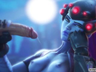 Sexy Overwatch heroes give blowjobs and fuck hard