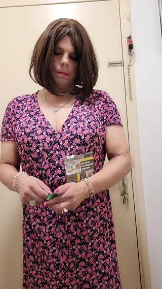 Crossdresser smoking and getting hard thumbnail