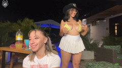 Cowgirl Hilary Escapes From the Stream to Fuck Behind Her Friends' Backs