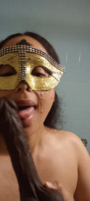 I put a big black dildo in my little pussy and I do it really good, I put it all the way in hard