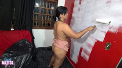 Painting the Pussy: Nicoly Teases and Lukas Puts the Cock in the Bitch!