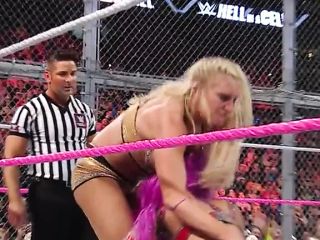 WWE - Sasha Banks gets thrown by Charlotte Flair