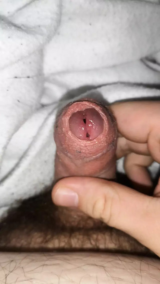 Bumping my cum in my Foreskin