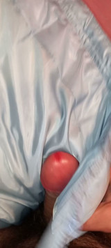 Fucking the lining of her blue puffercoat