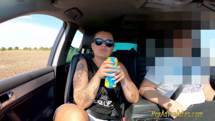 Pee in A Corn Field and Wet Her Skirt – Changing Her Wet Clothes Outdoor and Preparing for Another Pee Standing