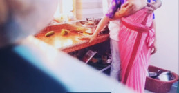 Kitchen surprise for Hot Bhabi.