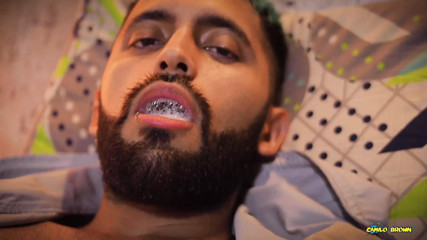 Cameraman Helps Camilo Brown Masturbate His Big Uncut Cock Till He Shoots a Nice Load And Swallows His Own Cum