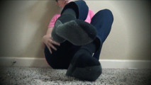 Toe Jam Toes Black Sock Fuzz Foot Licking for Foot Slave