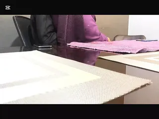 Office girl worker with boss in office
