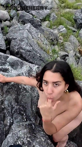 Real POV blowjob - horny latina sucks stranger