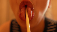 I'm Sucking and Licking a Popsicle, Playing with It Using My Lips and Mouth.
