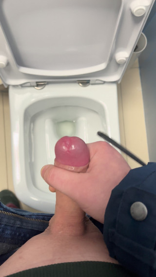Masturbation with cum in a public place