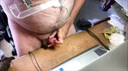 Live show hard CBT &amp; NT with alligator clips and hot pepper in cock