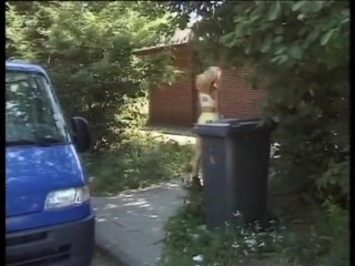 A young blonde approached by a man, hard banged in the toilet like a whore
