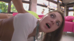 Cock hungry babe spreads her legs and gets anally fucked