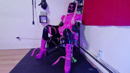 Sissy Maid Self Bondage Chair Strapped