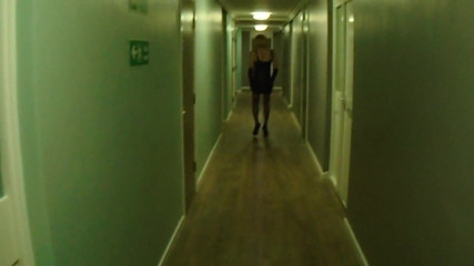 sissy shelly walking outside a friends flat