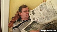 Teen cock whore riding grandpa