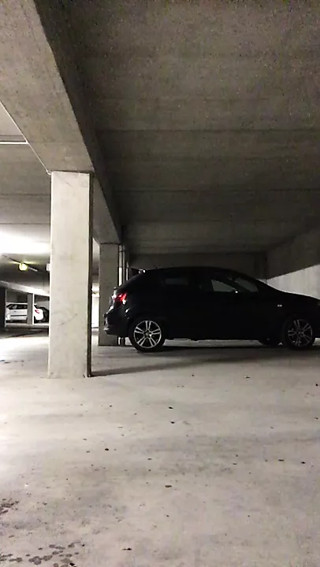 German Boy naked outdoor parking garage cum jerk off