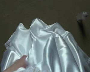playing oil cock in my White Wedding Satindress