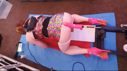 Anal dildo machine fucking with TGirl Lucy Essex CD thumbnail