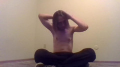 Topless Transgirl Brushing Her Own Hair