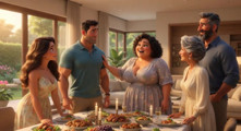 Steamy Weekend Surprise with Alluring Mature Aunt and Fiancee Loving Approval (AI generated)