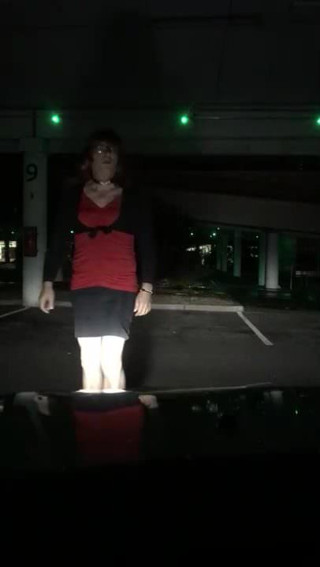 kris crossdress go out in parking