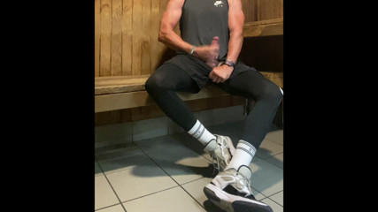 Another Load of Cum in the Sauna from JockDad87