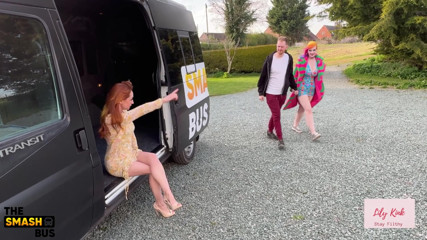 LILY KINK &amp; BIMFCOUPLE KITTY CUCK MR IN LESBIAN FUCK ON SMASH BUS