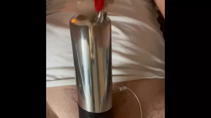 Estim modified cattle milker causes massive orgasm and loads of cum