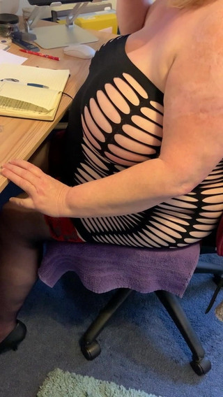 My BBW wife working from home