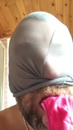 Sissy slut licking panties