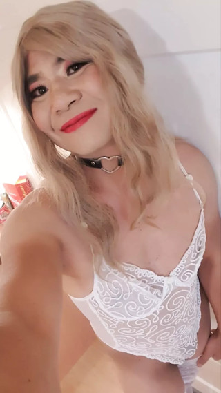 The Little Sissy in one piece white lingerie